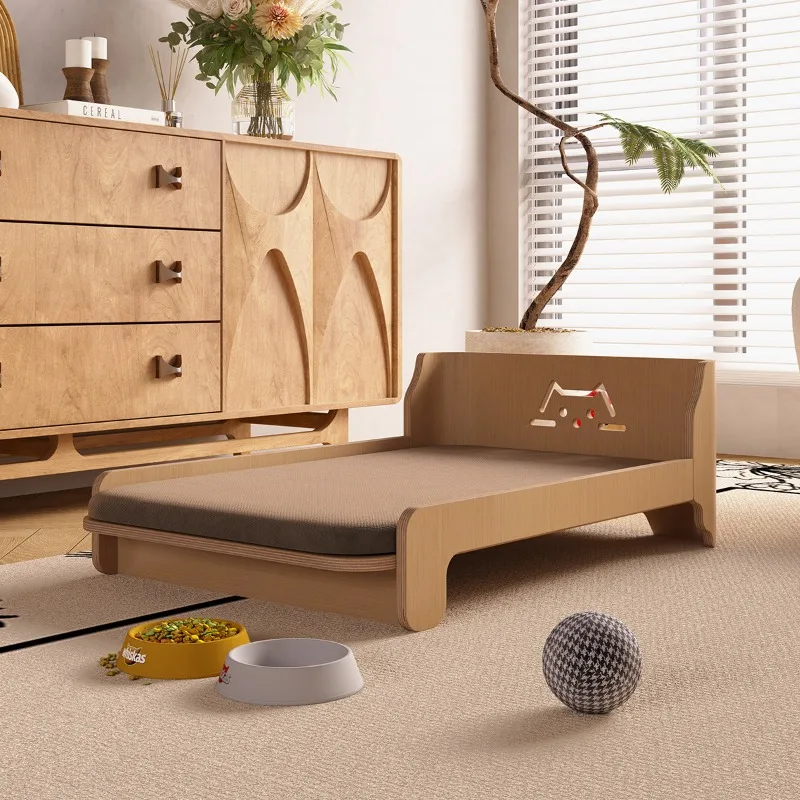 Casa Simple para perros y gatos, puede desmontar, lavar interior, sofá cama de madera maciza para mascotas, esponja suave, productos para mascotas a prueba de humedad, accesorios - imagen 5