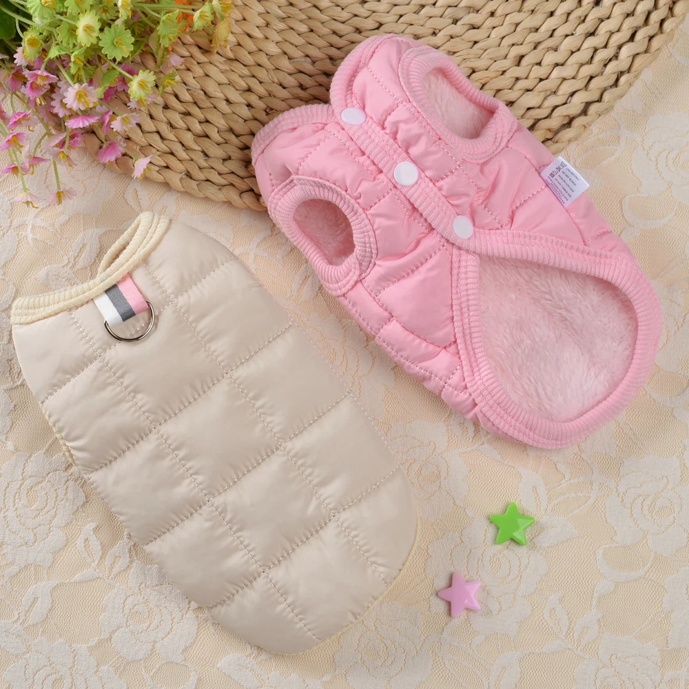 Chaleco acolchado de piel para perros, ropa cálida de algodón, abrigo para perros, chaqueta de invierno para mascotas, ropa para perros pequeños y medianos, Bulldog Francés, Chihuahua - imagen 3