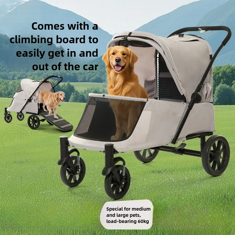 Carrito plegable con rampa para perros mayores gran capacidad exterior - imagen 3