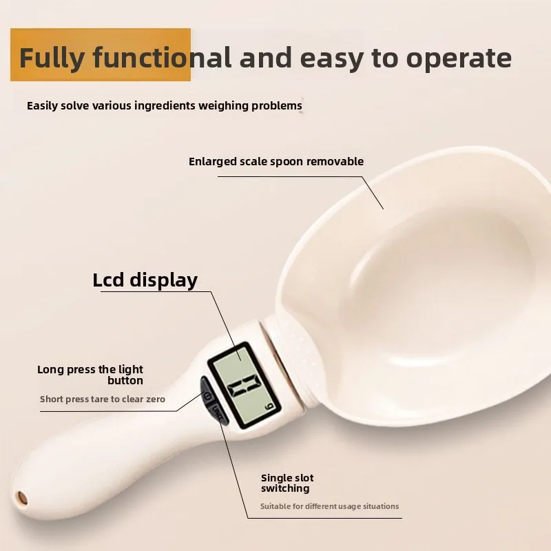 Cuchara báscula hogar pequeña Mini comida báscula electrónica cuchara medidora cocina gato perro comida básculas para mascotas - imagen 2