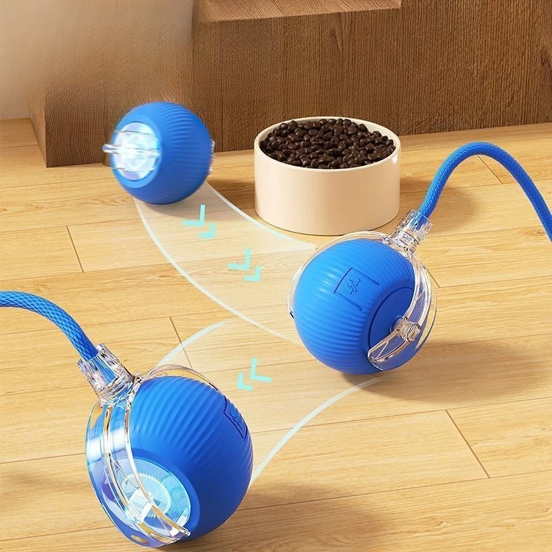 Bola automática con pluma para gatos – Juguete interactivo de silicona - imagen 5