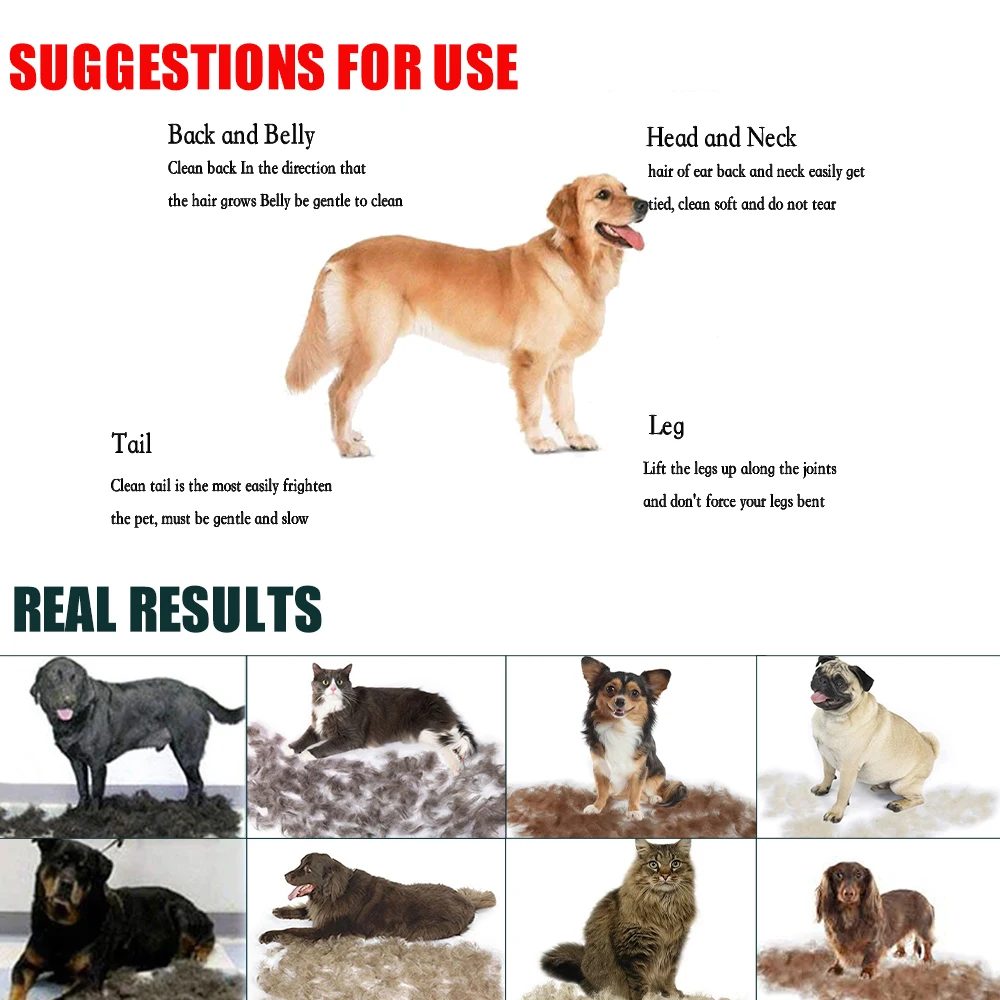 Cepillo de depilación para perros y gatos, herramientas de aseo para mascotas, recortador de pelo, suministros de limpieza para cachorros - imagen 4