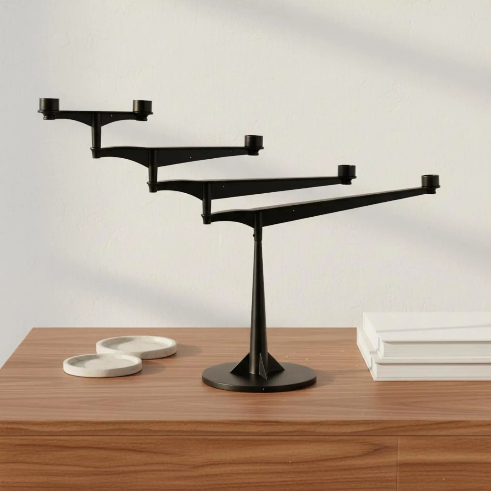 Portavelas metálico para centro de mesa moderno salón - imagen 3