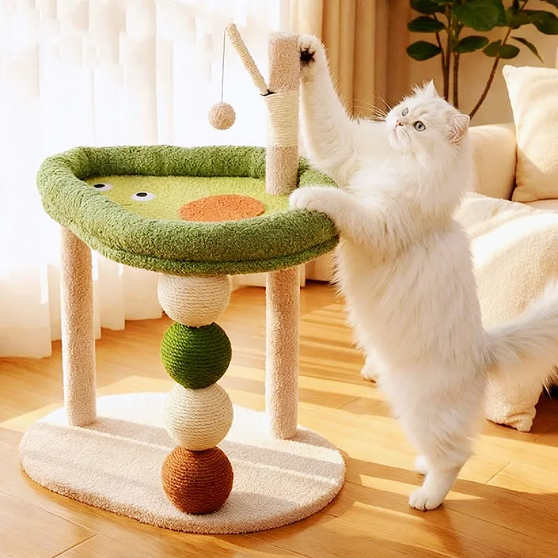 Árbol rascador para gato con nido, sisal y juguetes – Torre de juego - imagen 2