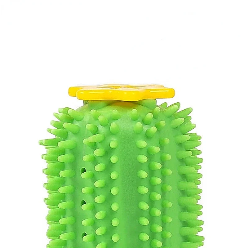 Juguetes interactivos de goma para masticar, Cactus para perros pequeños y grandes, cepillo de dientes de limpieza para perros pequeños y grandes, dispensador de golosinas para mascotas - imagen 4