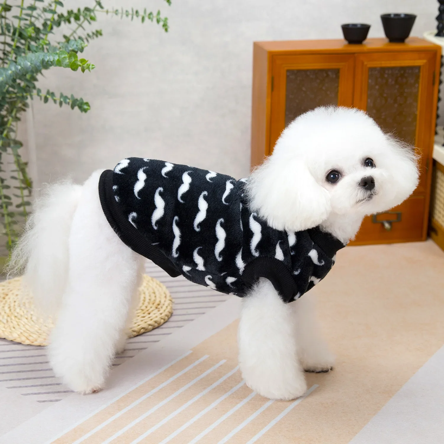Ropa cálida de invierno para perros pequeños, chaqueta para gatos con barba, ropa de peluche para Chihuahua, disfraz de Bulldog Francés Shih Tzu, abrigos de Pug - imagen 4