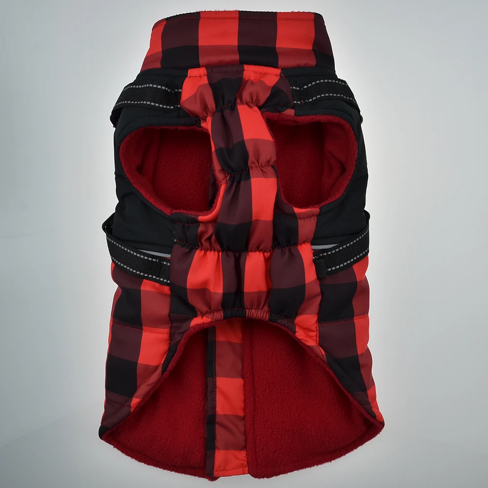 Chaqueta con arnés para perro, ropa cálida de invierno para perros pequeños, abrigo impermeable para Chihuahua, disfraces de Bulldog Francés - imagen 4