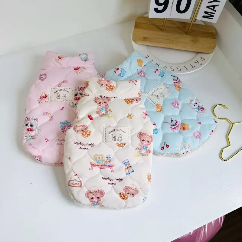 Chaleco de terciopelo para otoño e invierno para mascotas, abrigo cálido de invierno para gatos de peluche, chaleco bonito, ropa para perros pequeños, ropa para perros pequeños - imagen 2