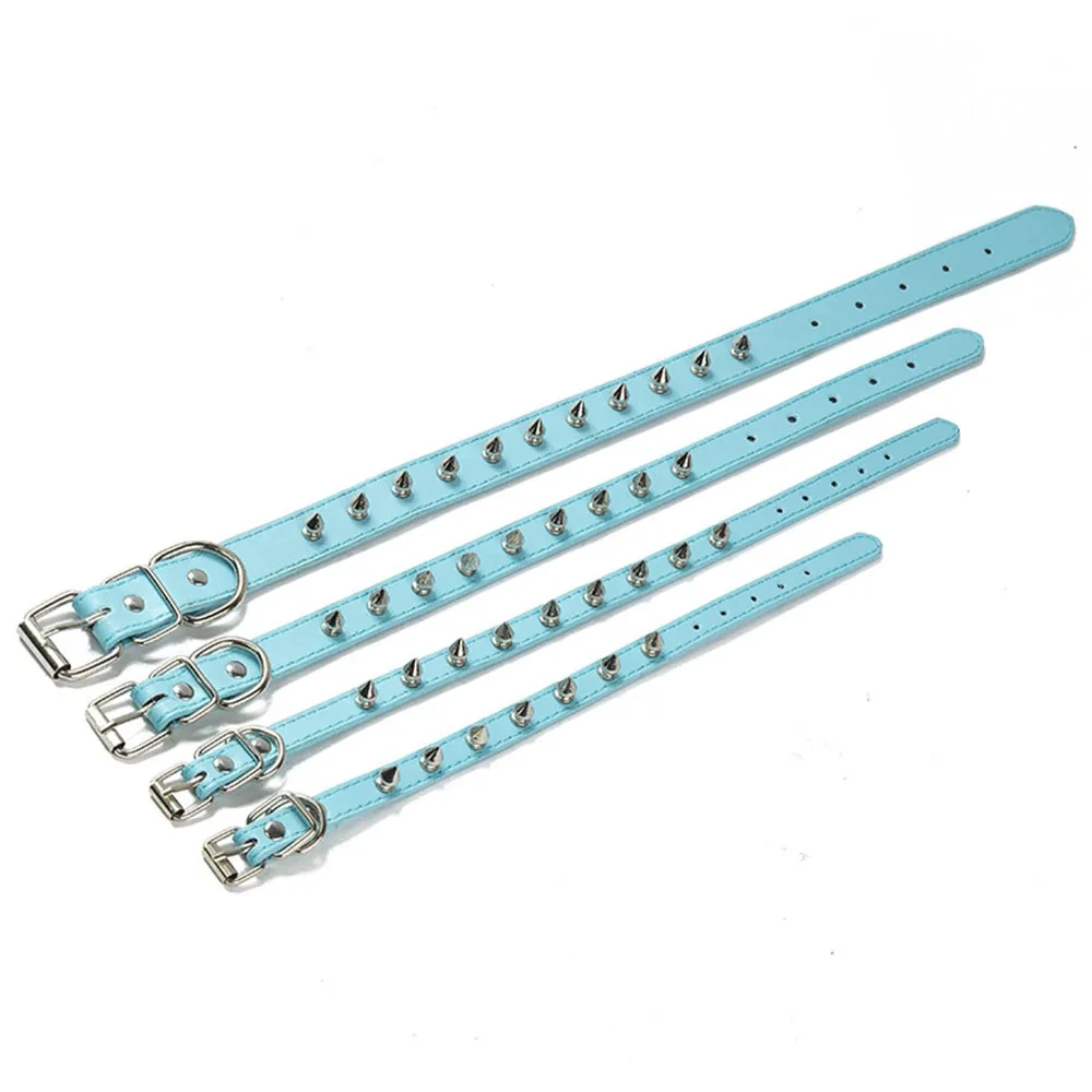 Collar de cuero para perro y gato, Collar con tachuelas y pinchos para cachorros y mascotas, correa para el cuello para perros pequeños, medianos y grandes, accesorios para productos para mascotas - imagen 4