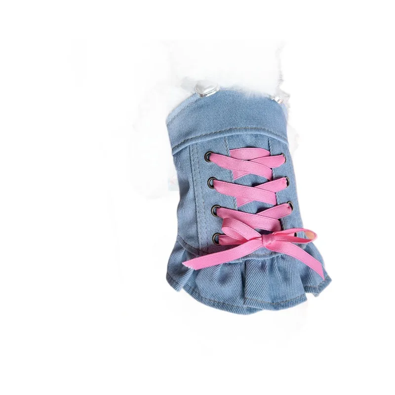 Falda con tirantes de vaquero para mascotas, ropa para gatos, chaleco con tirantes, Top de peluche de vaquero, ropa para perros pequeños, ropa para cachorros