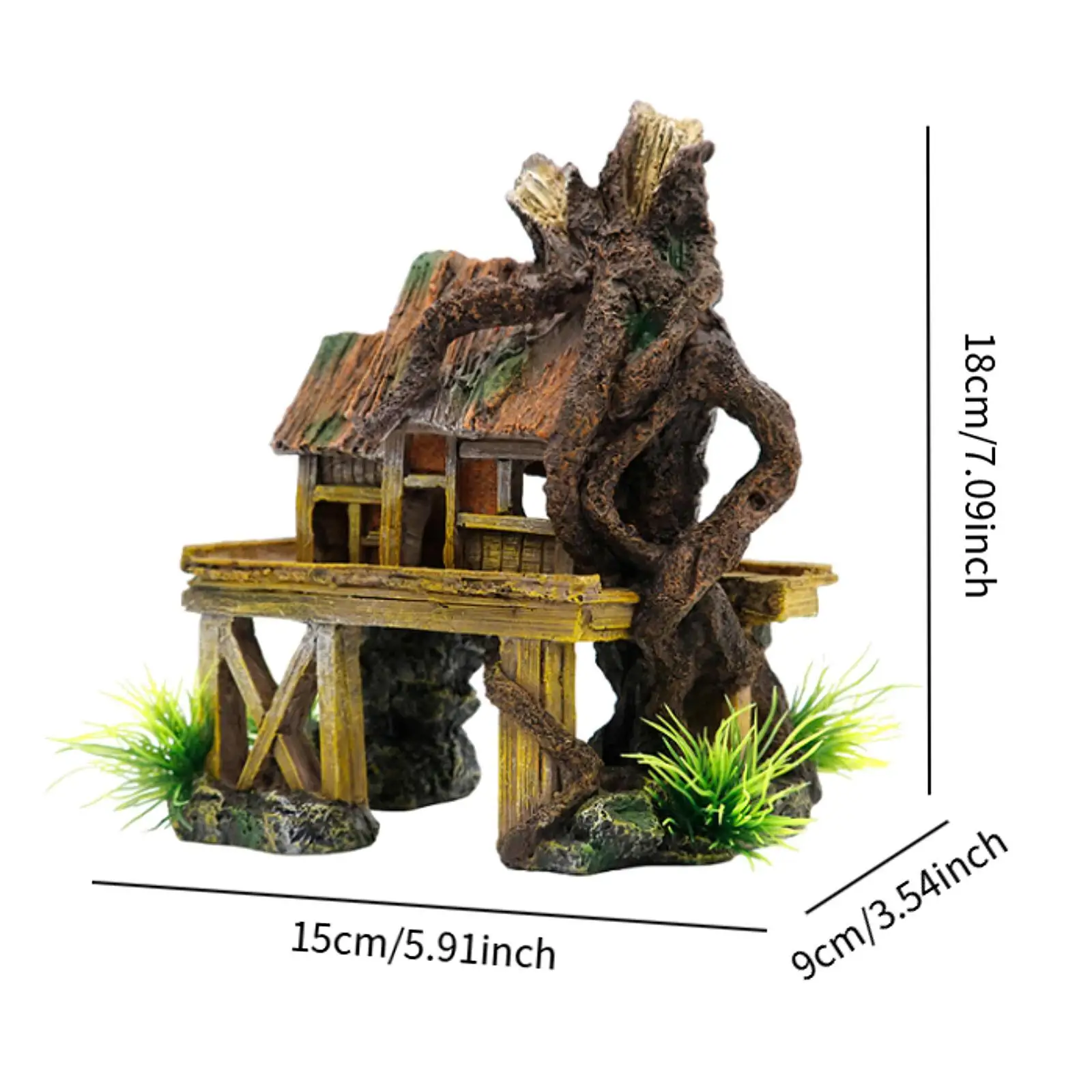 Fish Tank Decoration Artificial Fish Reptile House Turtle Shelter Resin Castle Decorations for Climbing Hiding Snails Turtle