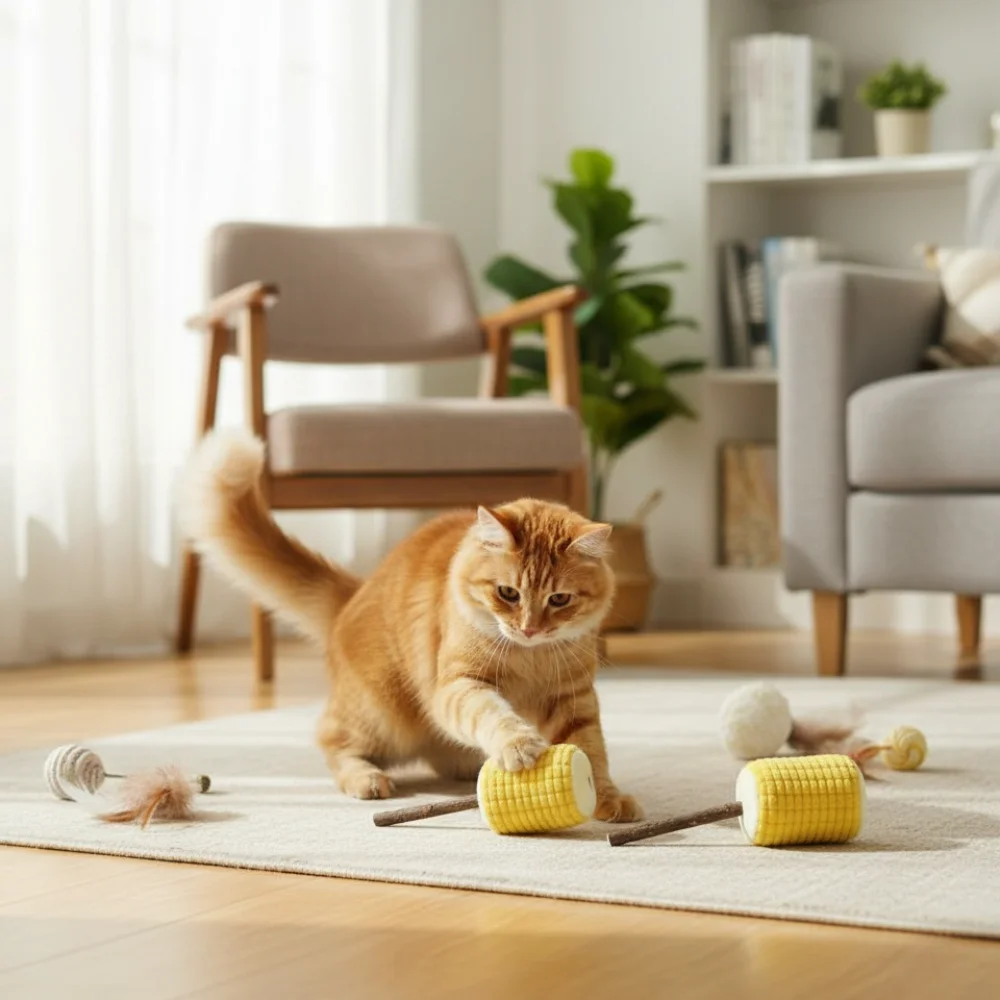 Juguete masticable con catnip y silvervine para gatos – Limpieza dental - imagen 4