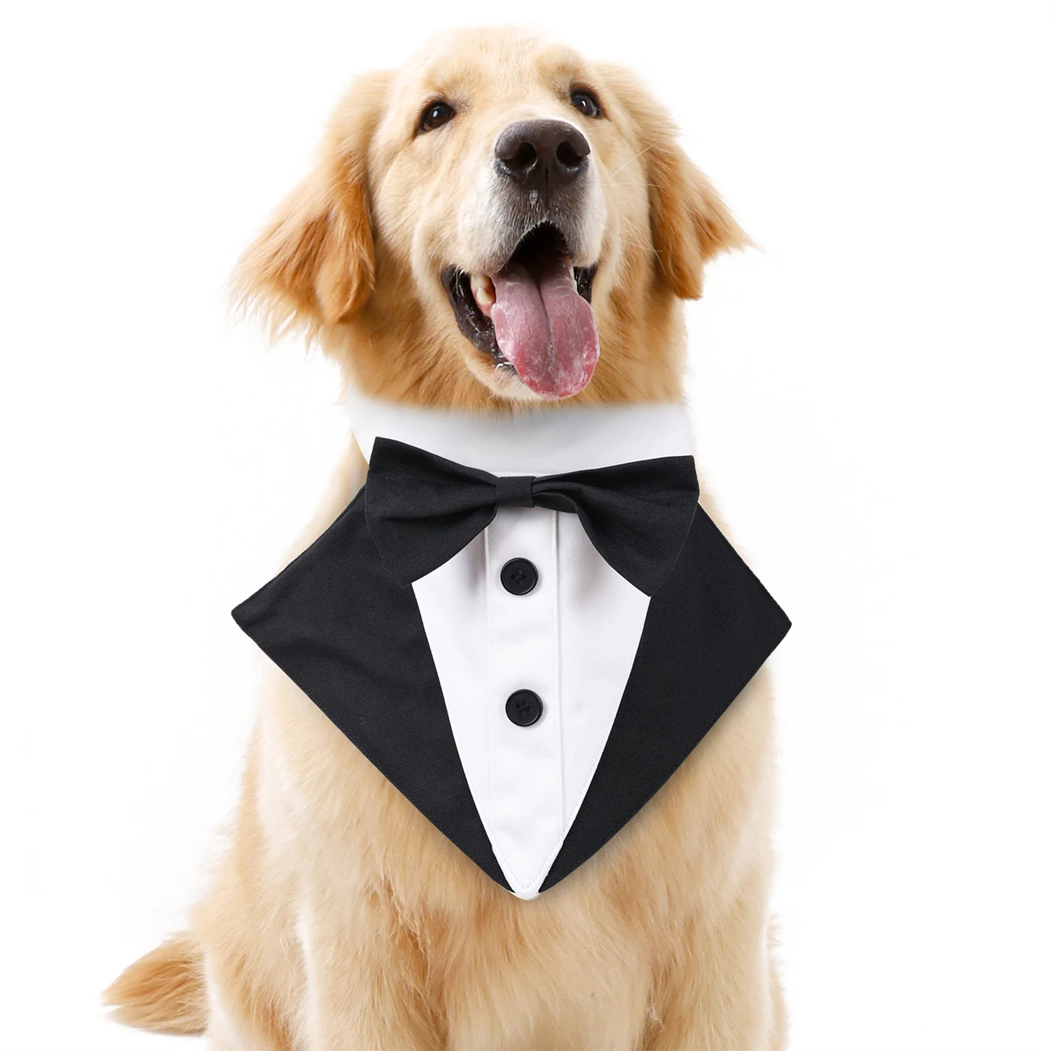 Bandana para perro para boda, vestido Formal ajustable para perro masculino, Bandana con bonito lazo, esmoquin para mascotas para perros pequeños, medianos y grandes, fiesta de cumpleaños
