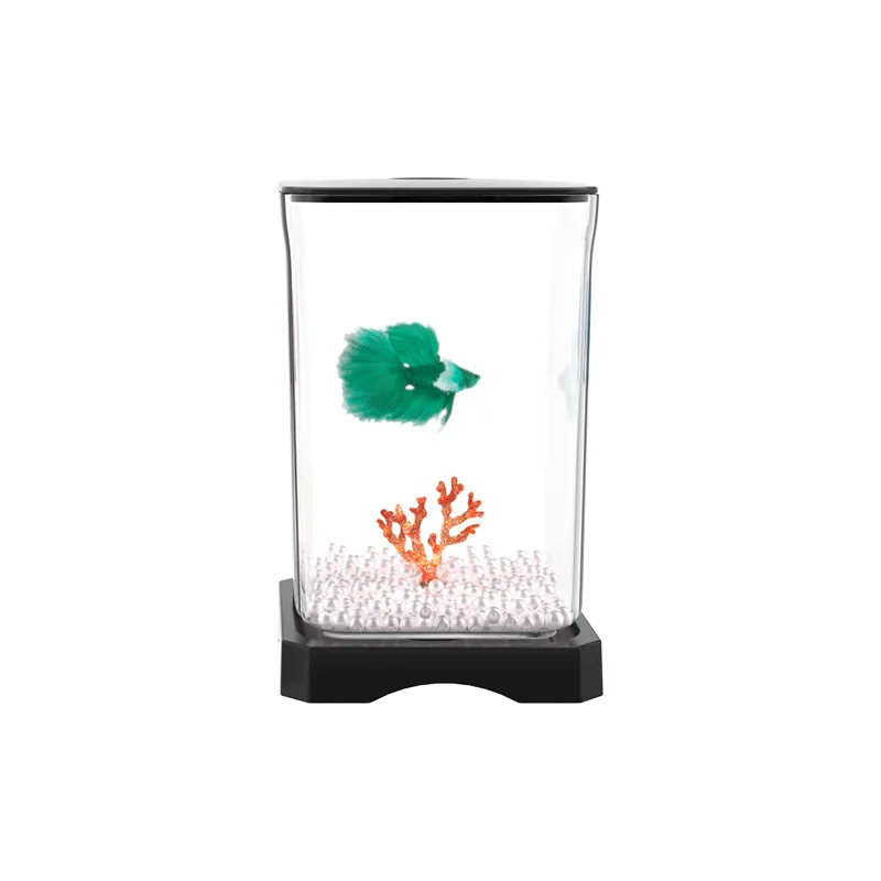 Pecera escritorio iluminada para Betta – Acuario pequeño decorativo