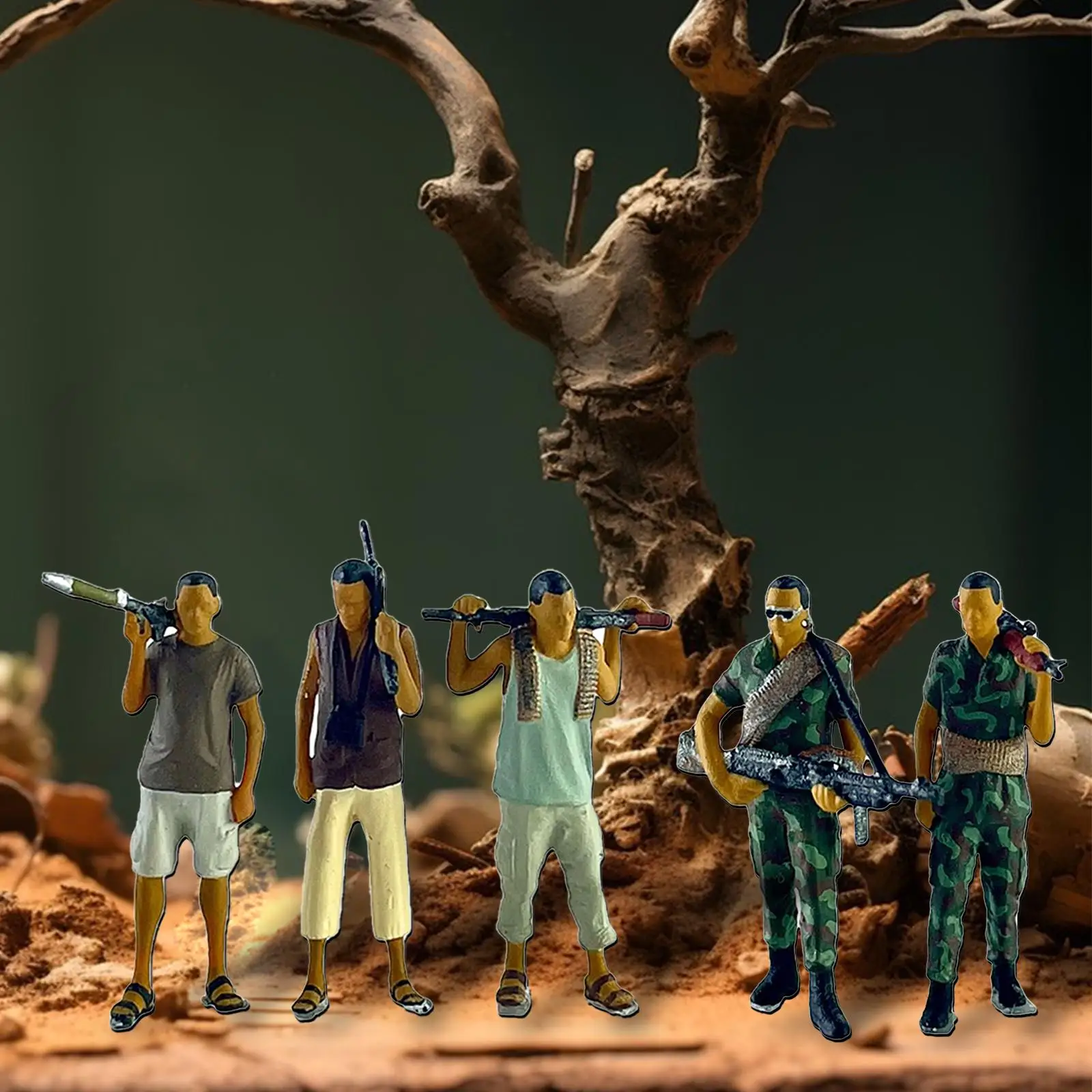 1:64 Diorama Figures Miniature Pose Scene Trains Architectural Painted Miniature People Model Handpainted DIY Scene Decor