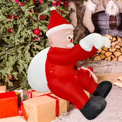 Papá Noel inflable colgante 2m decoración navideña exterior