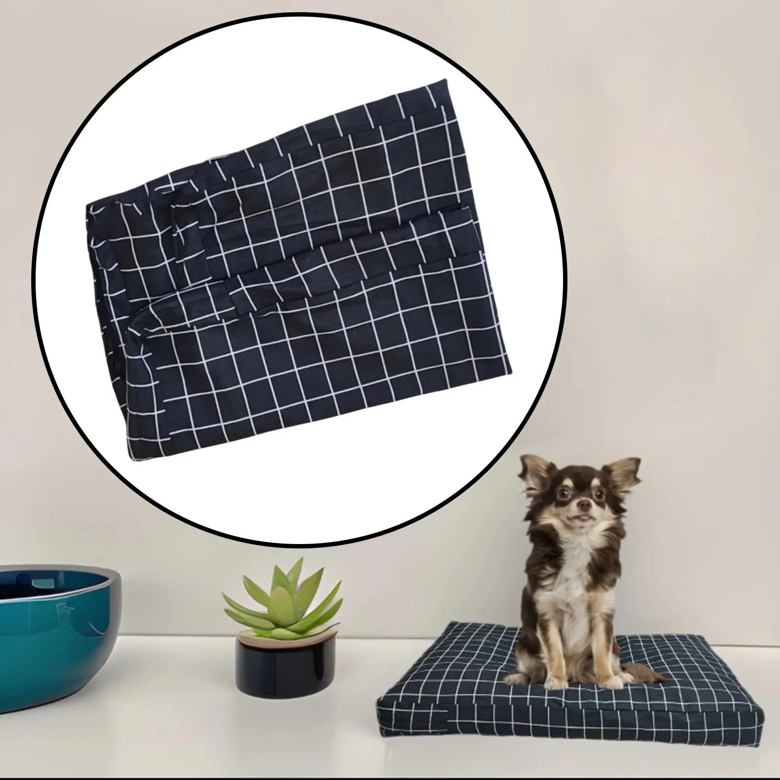 Dog Bed Cover Mat Cushion Accessory Cotton Linen Dog Crate Pad Replacement Mattress Cover for Travel Indoor Outdoor Picnic
