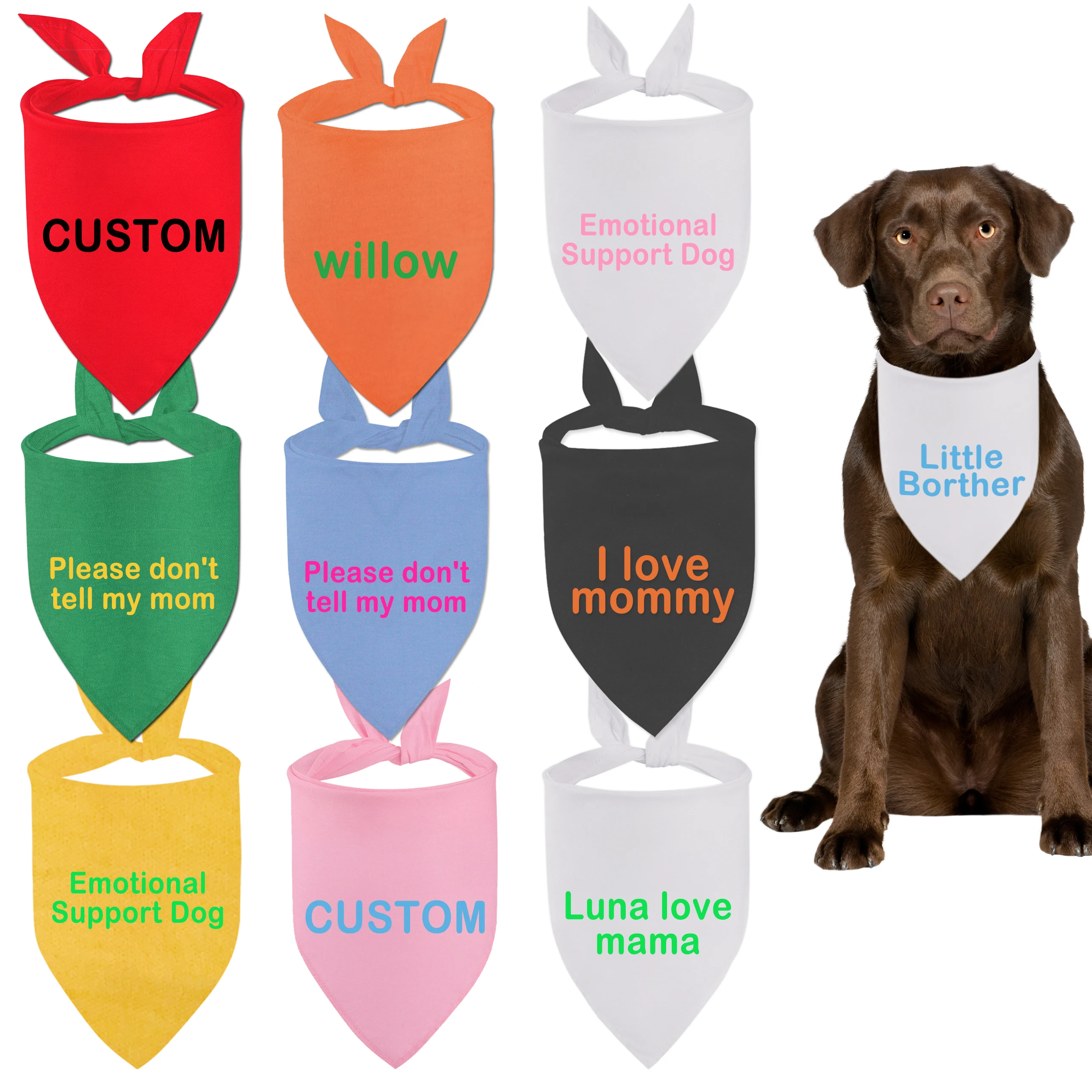 Bufanda triangular personalizada con nombre de perro, pañuelo para cachorro, Collar de babero para mascotas, regalo encantador, accesorios para mascotas