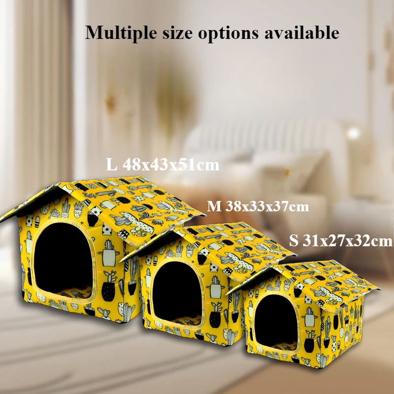 Casa impermeable para gatos para exteriores, cueva para gatos a prueba de lluvia, tienda para dormir, plegable y lavable para perros pequeños, traje para invierno - imagen 2