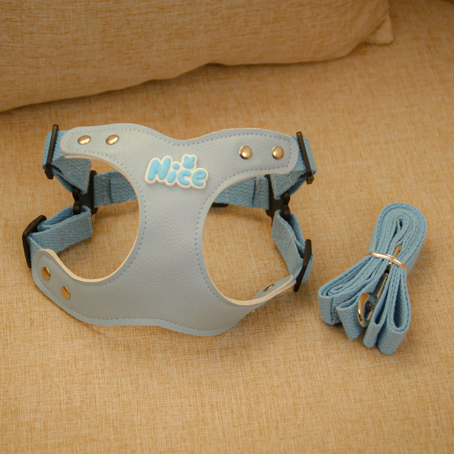 Juego de correa de arnés de tracción para perros de cuero Pu para perros pequeños, perfecto para peluche, caminar y entrenar al aire libre - imagen 5