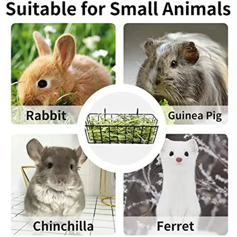 Rabbit Food Basket Grass Rack Rabbit Grass Frame Hay Feeder Rabbit Spring Grass Frame Grass Hay Bowl Rack Pet Food Container - imagen 4