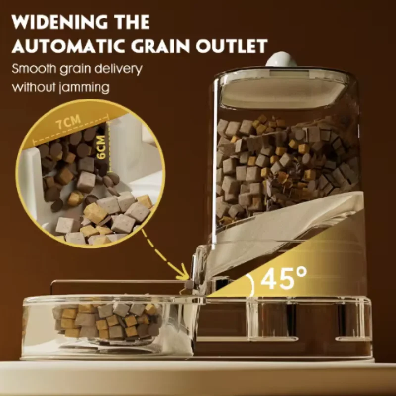 Comedero automático para mascotas para gatos y perros pequeños, suministro de viaje, cuenco de comida para mascotas con función para beber para cachorros y animales - imagen 2