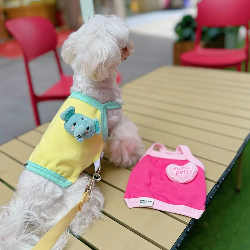 Camisola de color helado de primavera para mascotas, chaleco para gatos, se puede tirar, chaleco refrescante para ropa para perros y cachorros - imagen 3