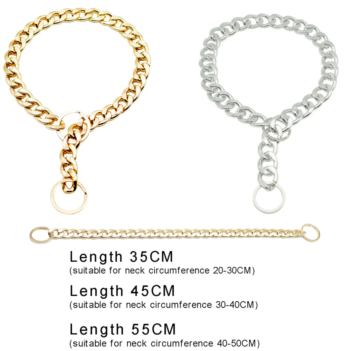 Collares de entrenamiento de Metal para perros, Collar de lujo para perros, Collar de cadena dorada para Bulldog, accesorios de disfraz para perros pequeños y medianos y gatos - imagen 4