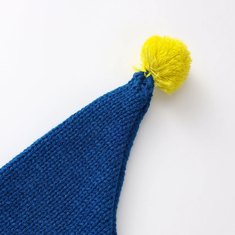 Sombrero de lana tejido a mano de color sólido de galgo italiano en invierno Sombrero de primavera whippet azul cálido rojo amarillo con lindas bolas de vellón - imagen 5