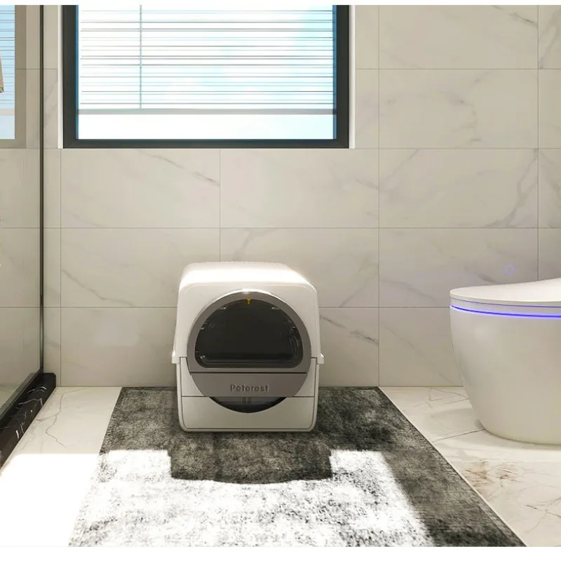 Caja de arena de fácil limpieza, inodoro cerrado para gatos, caja de arena semiautomática, productos de limpieza para mascotas, suministros, sartenes para gatos - imagen 5