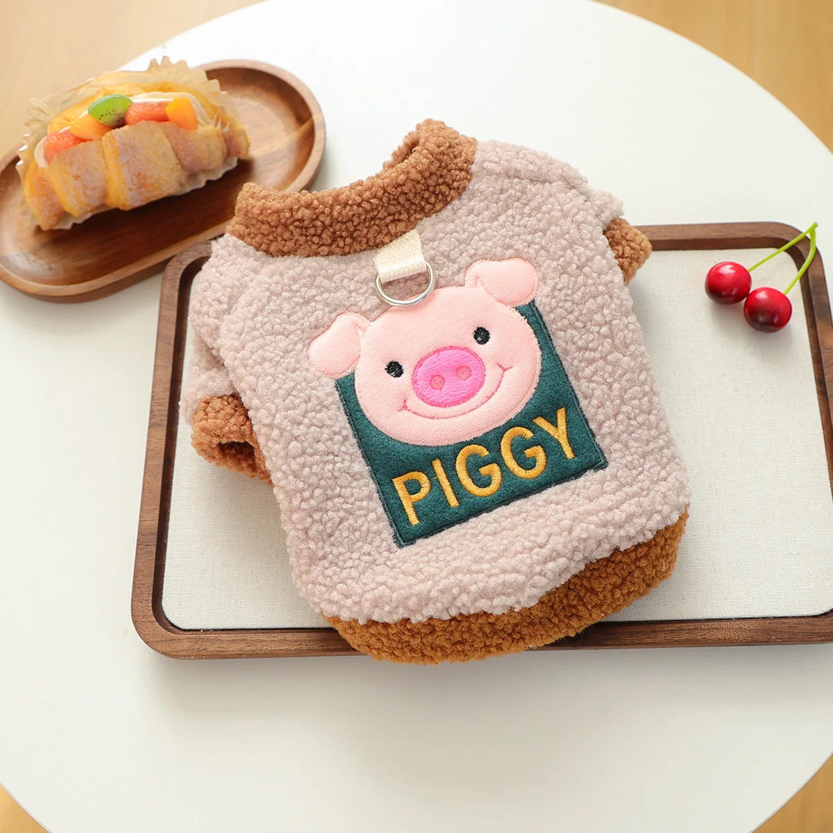 Linda sudadera para perros con estampado de animales, ropa cálida y acogedora para mascotas para perros pequeños y medianos, ropa de peluche para Chihuahua, suministros para mascotas - imagen 5