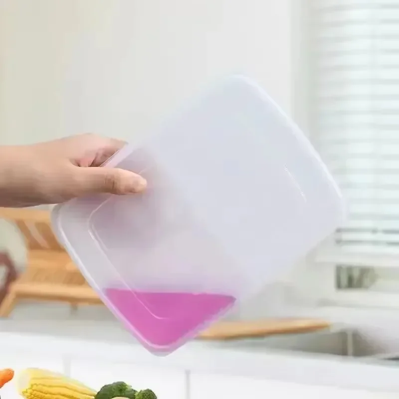 Caja de almacenamiento de gran capacidad para refrigerador, compartimento transparente de cuatro rejillas para carne congelada, alimentos subembalados, 1 unidad - imagen 5