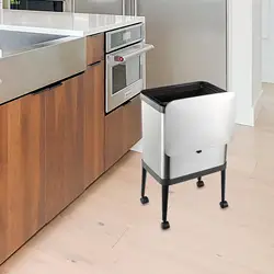 Bote de basura de 15L eficiente con tapa, moderno, resistente con ruedas, fácil de limpiar, estable, de gran capacidad, cubo de basura