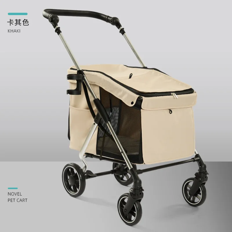 Transportín con carrito plegable para gatos y perros