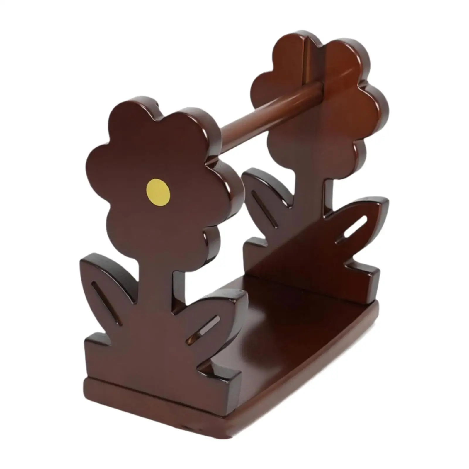 Soporte de hilo de madera inspirado en flores, organizador giratorio, accesorios de tejido de ganchillo para uso artesanal estacionario - imagen 2