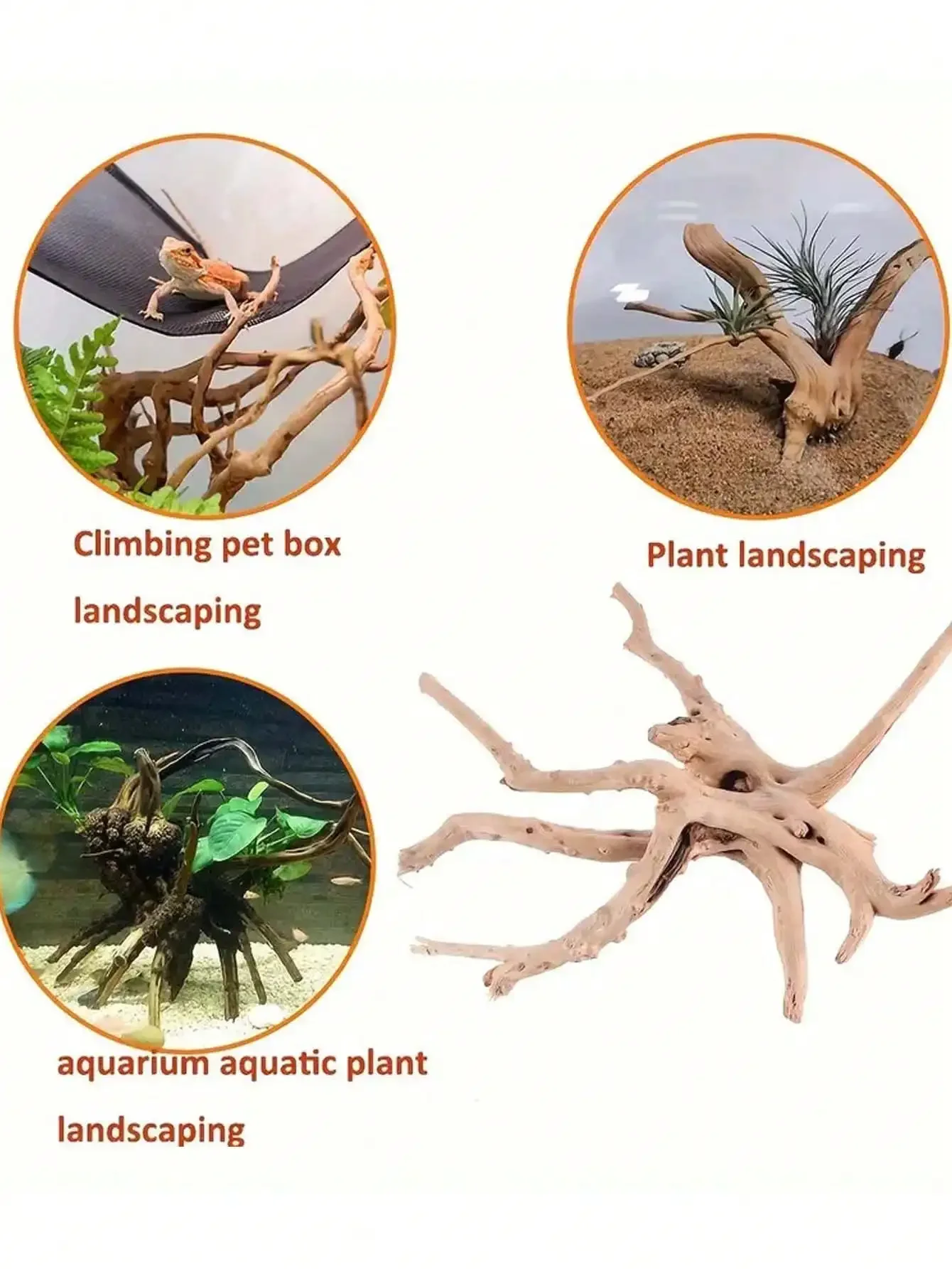Tronco natural para acuario – Decoración ecológica de madera - imagen 5