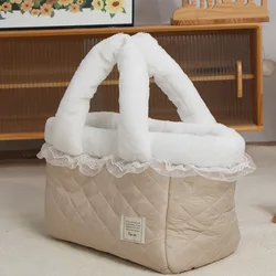 Bolso transportín cálido para gatos – Felpa coreana, nailon y tafetán
