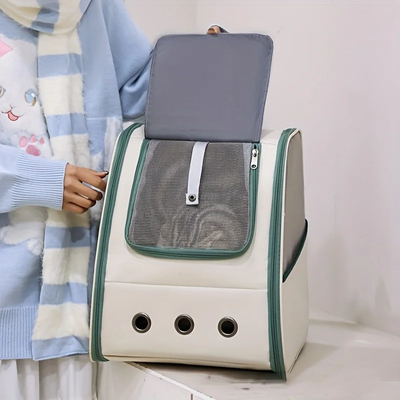 Bolsa transportadora para gatos, mochila de viaje al aire libre para gatos, perros pequeños, bolsa transportadora transpirable para gatos, suministros para mascotas - imagen 3
