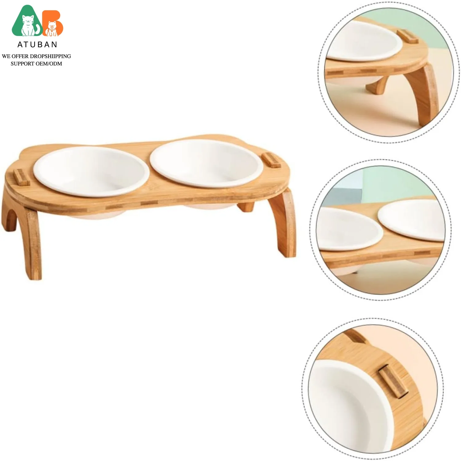 Comedero elevado inclinable para gatos y cachorros – Juego de tazones - imagen 4