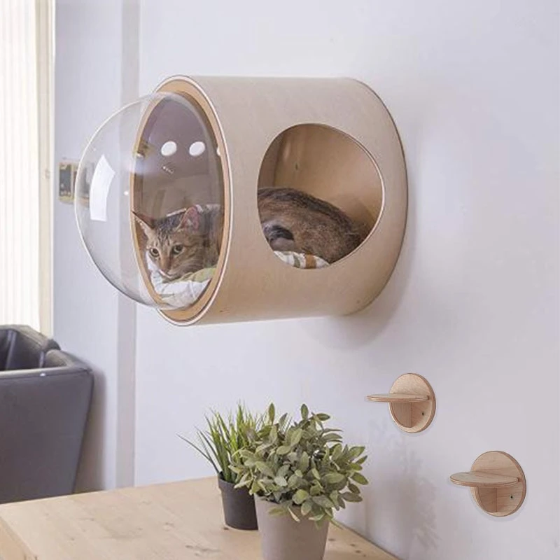 Cama capsula de pared para gatos - Estetica moderna - imagen 2