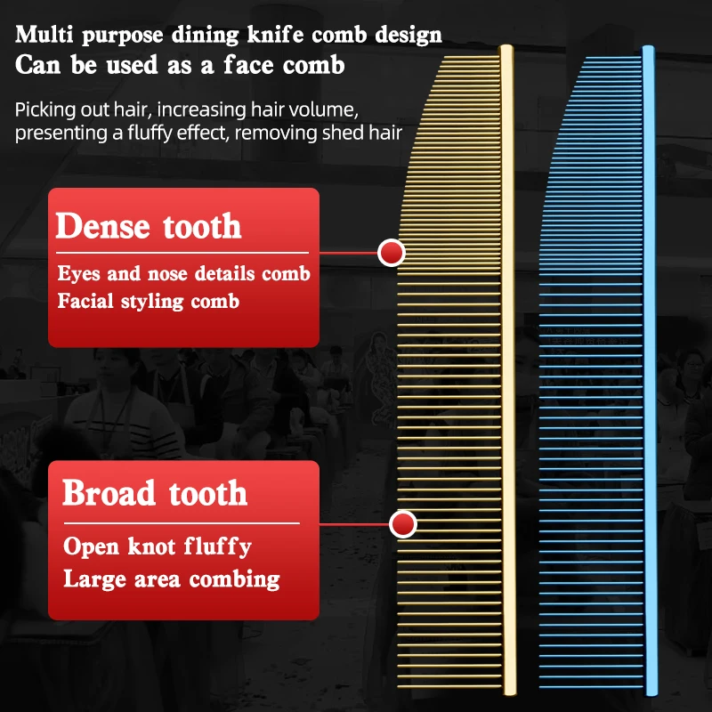 Peine facial con cuchillo de comedor para mascotas, peine de procesamiento de detalles, abre el pelo enredado y elimina el cabello flotante, nuevo estilo - imagen 4