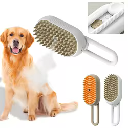 Cepillo quitapelaje eléctrico con vapor para perros y gatos – 3 funciones