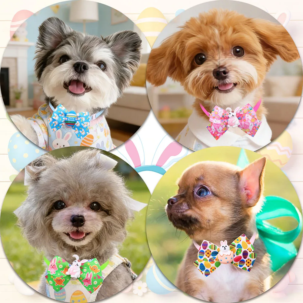 Collar lazo de Pascua para gatos y perros pequeños – Diseño conejo - imagen 3