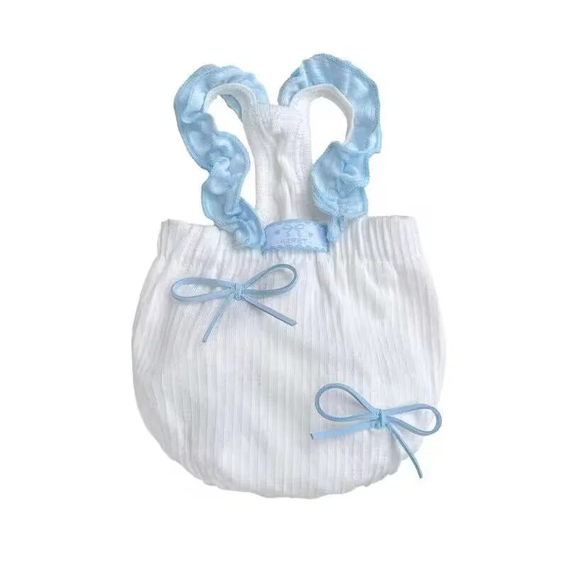 Vestido camisola de primavera con lazo colorido para perros pequeños