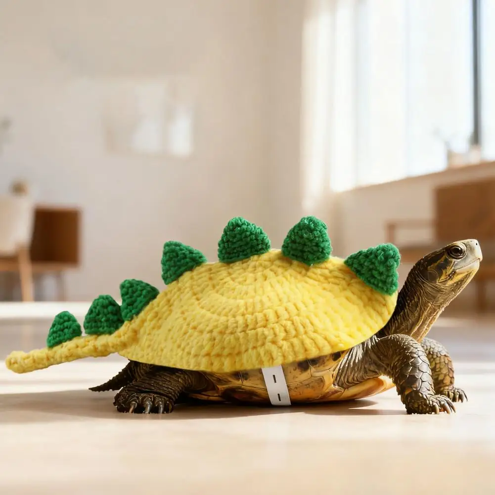 Disfraz de tortuga de dinosaurio, suéter de tortuga bonito ajustable, ropa cálida tejida a mano para mascota, tortuga, accesorio de Cosplay para fiesta - imagen 4