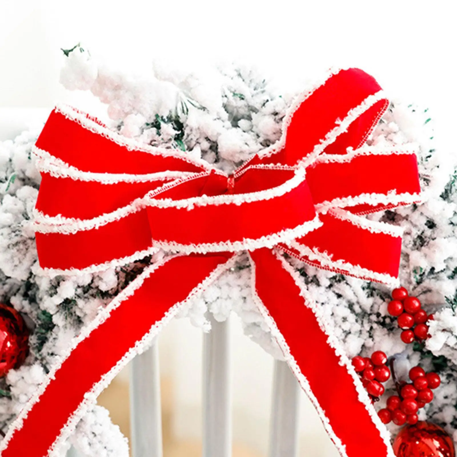 Corona de puerta navideña, decoración colgante, telón de fondo de boda, reutilizable, invierno - imagen 5