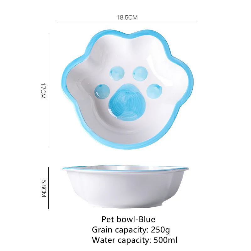 Nuevo Cuenco de cerámica con garra para gato, bonito alimentador para mascotas, cuenco para comida para mascotas, cuenco individual, suministros para gatos - imagen 5