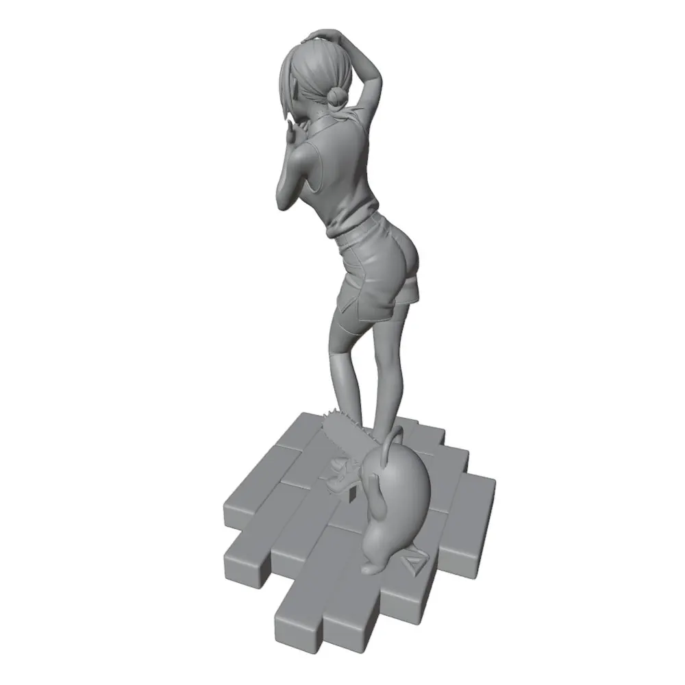 Estatua de anime impresa en 3D para gatos sin montar ni pintar - imagen 4