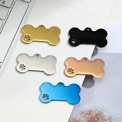 Llavero hueso acero inoxidable forma pata etiqueta identificativa perro