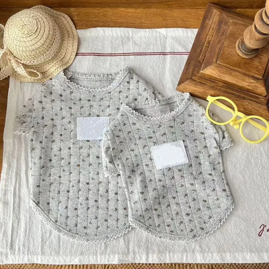 Camisa básica cómoda de primavera para mascotas, camiseta Floral bonita y transpirable para el hogar, Top de peluche de primavera, ropa para cachorros - imagen 3